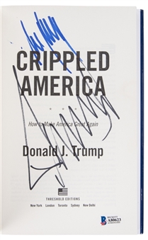 Donald Trump and Melania Trump Dual-Signed "Crippled America" First Edition Book (Beckett)
